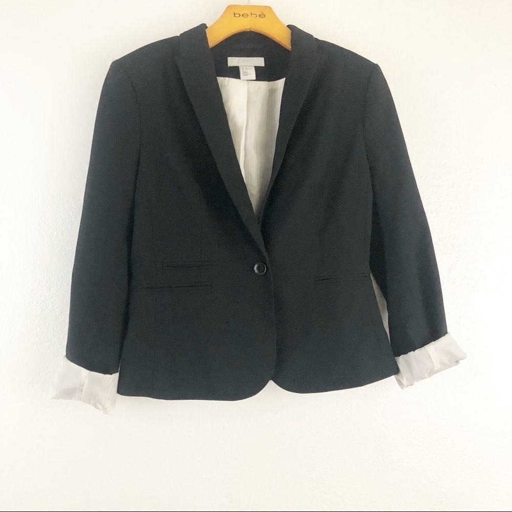 H&M one button Black Blazer size 10